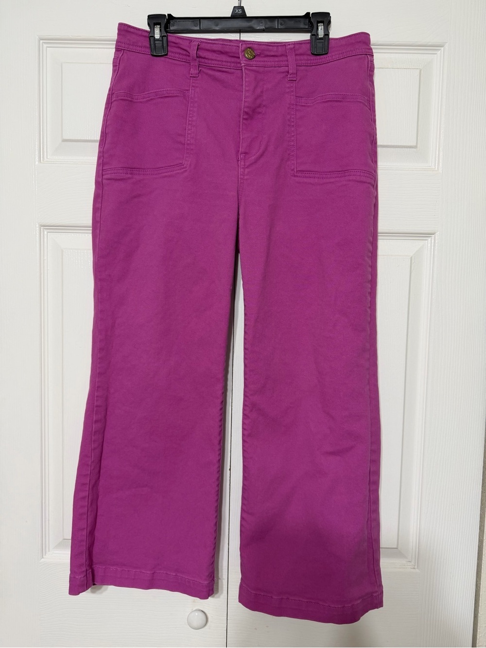 Draper James RSVP high rise waist wide leg pink jeans size 14
